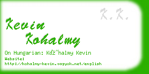 kevin kohalmy business card